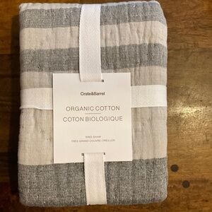 Set of 2 King Shams Crate & Barrel Organic Cotton